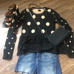 Polka dot sweater top Small